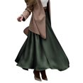 thumbnail image 3 of Women'S A-Line Long Maxi Swing Pleated Skirt Green XL, 3 of 8
