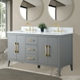 thumbnail image 2 of Vanity Art 60” Double Sink Bathroom Vanity Cabinet with Engineered Marble Countertop, 2 of 9