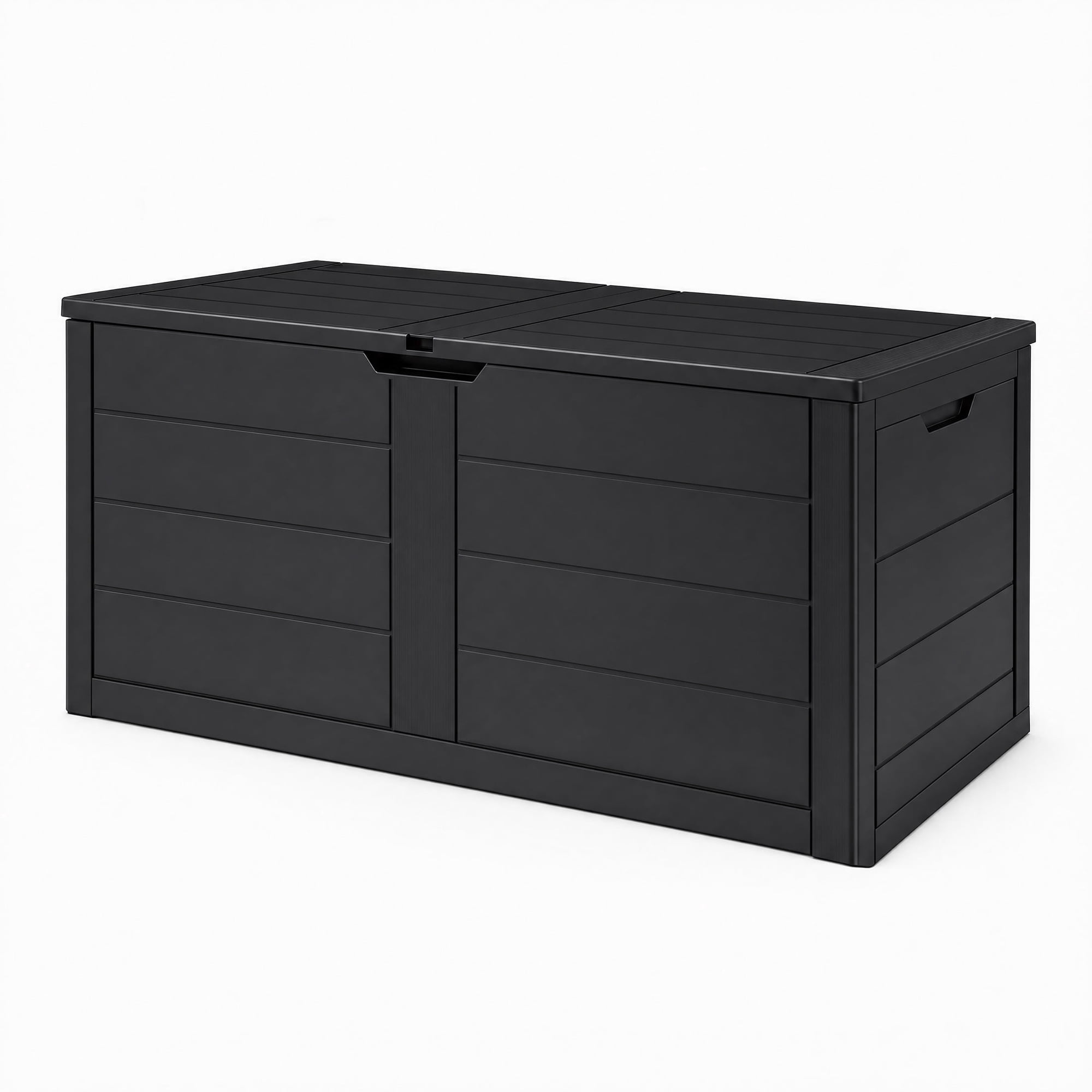 Nnovaroom 70-Gallon Outdoor Storage Box, Deck Box, Outdoor Storage Bench with Lock-Ready Latch, Black