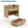 thumbnail image 2 of Modern Nightstand with Storage Drawer, Bedside Table with Type-C Charging Station, End Table Side Table for Bedroom Living Room, Walnut, 2 of 9
