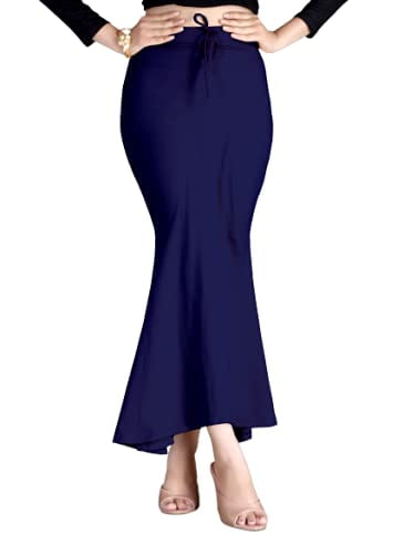 eloria Navy Blue Cotton Blended Shape Wear for Saree Petticoat Skirts for  Women Flare Saree Shapewear 