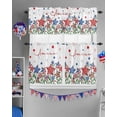 thumbnail image 5 of American Flag Rod Pocket Kitchen Curtain Valance and Tiers Set,USA Fourth of July Independence Day 3 Piece Rod Pocket Kitchen Window Treatment Curtain Tier and Valance Set 36" Long, 5 of 5