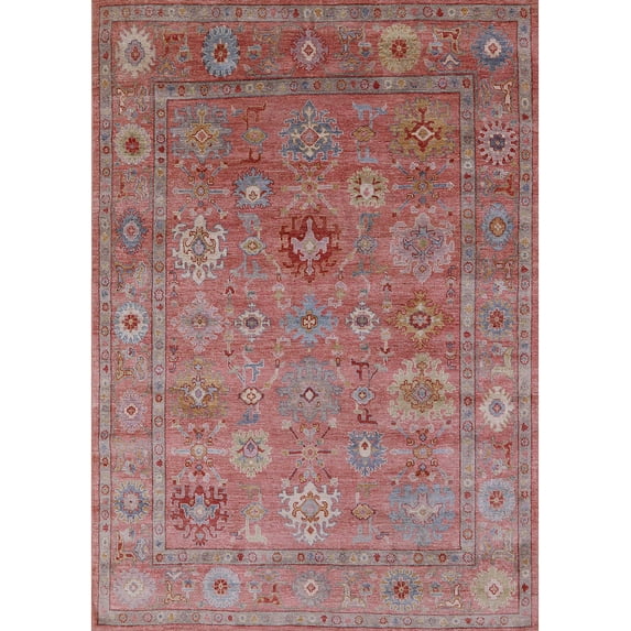 Ahgly Company Machine Washable Indoor Rectangle Industrial Modern Pink Brown Pink Area Rugs, 3' x 5'