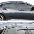 thumbnail image 5 of Ikon Motorsports Compatible with 16-21 Honda Civic Sedan Polycarbonate Window Vent Visor Deflector Rain Guard W/ Chrome Trim 4Pc Outside Mount 2016 2017 2018, 5 of 9