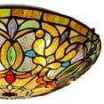 thumbnail image 2 of Vinplus Tiffany 3 Light Flush Mount Ceiling Light 16" White Finish with Tiffany Glass, 2 of 7