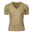 thumbnail image 3 of yillto Mens V Neck Shirts Cotton Short Sleeve Breathable Big and Tall Tops Summer Loose Plain Tee, 3 of 7