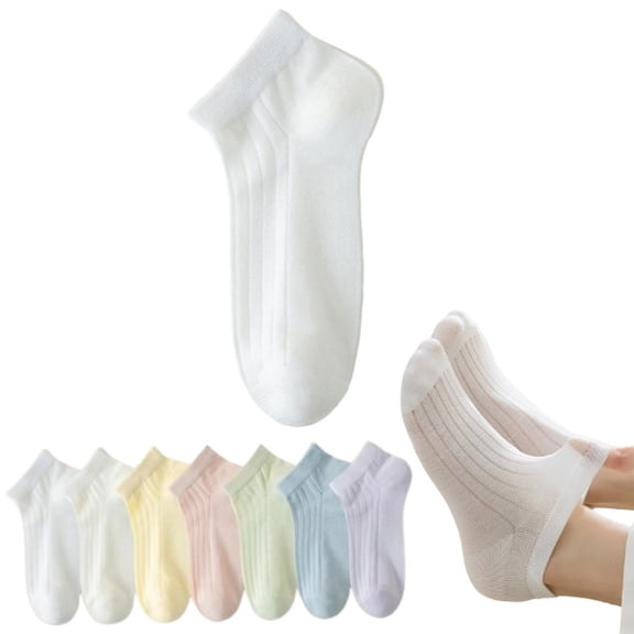 Womens Ankle Socks Ultra Thin Breathable Dry Fit Low Cut Athletic Socks,White