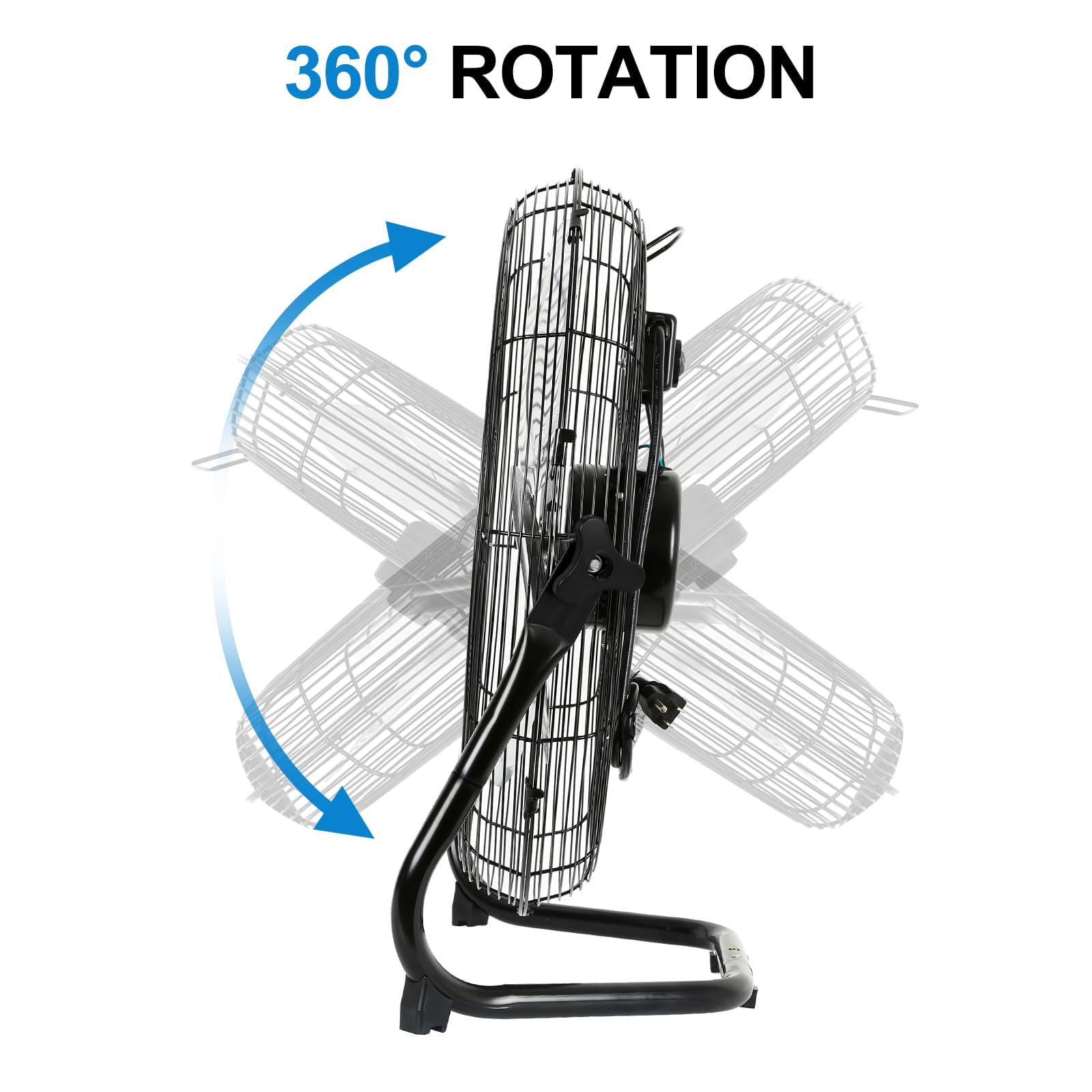 Achazel 20" High Velocity Floor Fan 3-Speed 4650 CFM Industrial Shop Fan Heavy Duty Metal with Wall Mount System for Garage Workshop Commercial Use