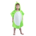 thumbnail image 2 of Toallas de baño infantiles LOLANTA con capucha de rizo, diseño de dinosaurio, poncho para piscina y playa para niños (Verde #B, 4-6 años), 2 of 7