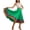 Green, variant on Umfun Women's Colorful Striped Maxi Skirt Elastic High Waist A-Line Flowy Skirt Summer Vacation Skirt