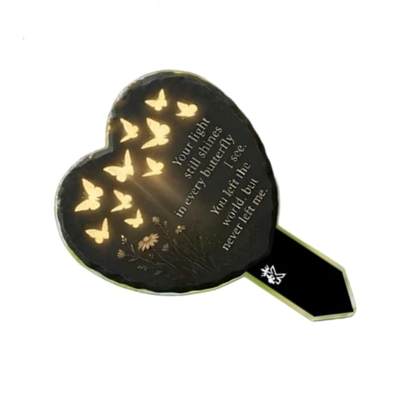 Osdhezcn Heart Memorial Plaque Stake,Memorial Stakes Sympathy Grave Markers Decoration for Mom Dad Son Daughter Garden Decors
