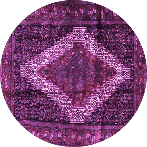 Ahgly Company Indoor Round Persian Purple Traditional Area Rugs, 4' Round