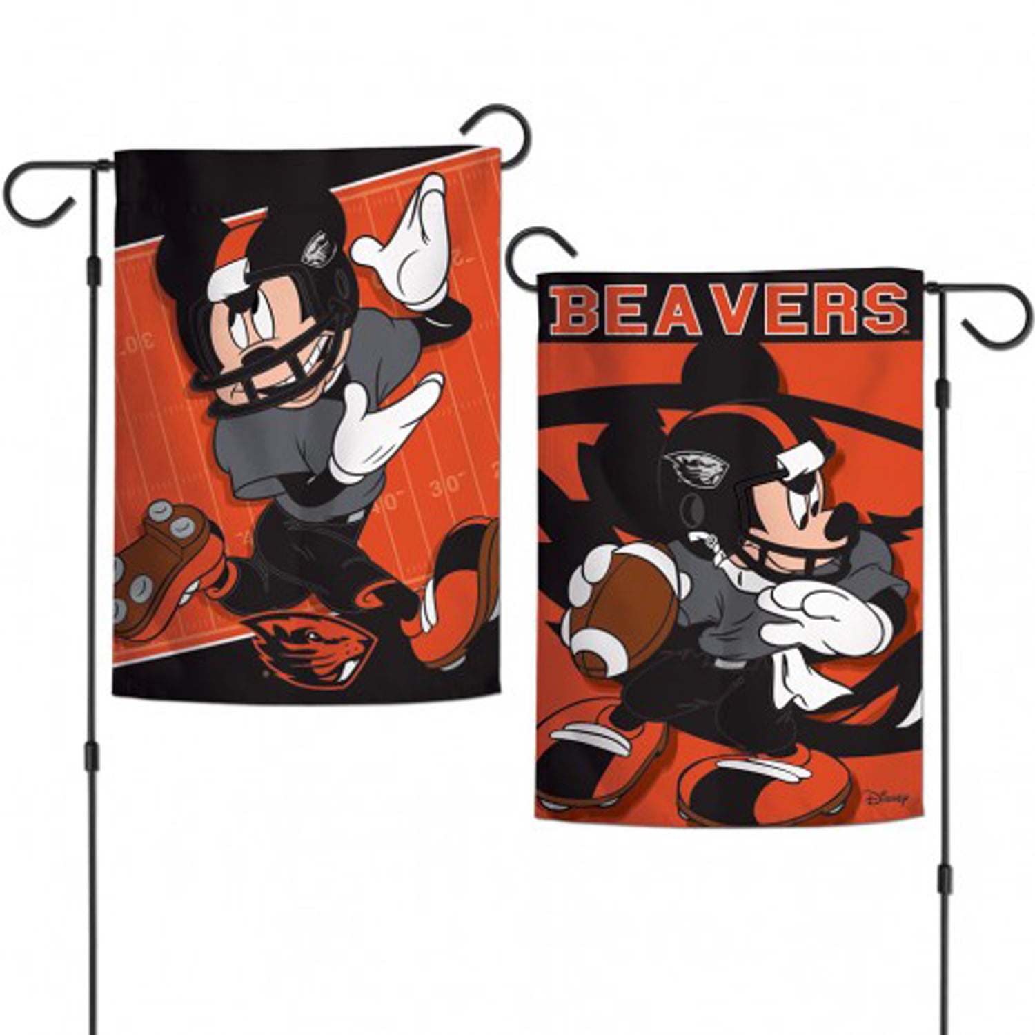 Oregon State Beavers NCAA Mickey Mouse Garden Flag 2 Sided 12.5"x18