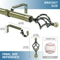thumbnail image 6 of Urbanest 1" Diameter Designer Birdcage Single Curtain Rod – Heavy Metal Decorative Finials, Drapery Hardware for Window Treatments, 28" to 48", Antique Brass, 6 of 6