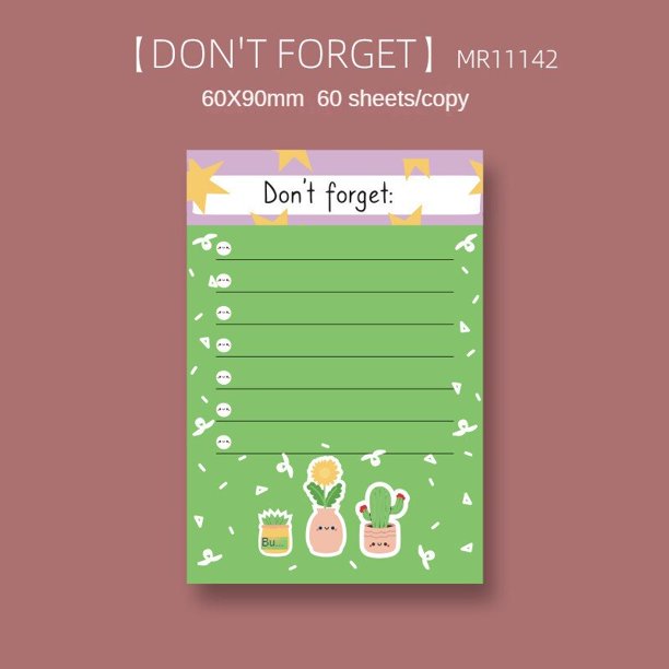 Bloc de notas adhesivas Kawaii, Bloc de notas autoadhesivas de dibujos animados para escuela, aula, cuaderno de oficina, decoración linda, 60 hojas