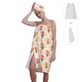 thumbnail image 2 of Colevkie Women 2 Pieces Adjustable Bath Skirt & Cap Bath Wrap Set Bath Wrap Towel Hair Drying Cap Soft Portable for Travel Bathroom Sauna Printed Vintage Florals Pattern, 2 of 8
