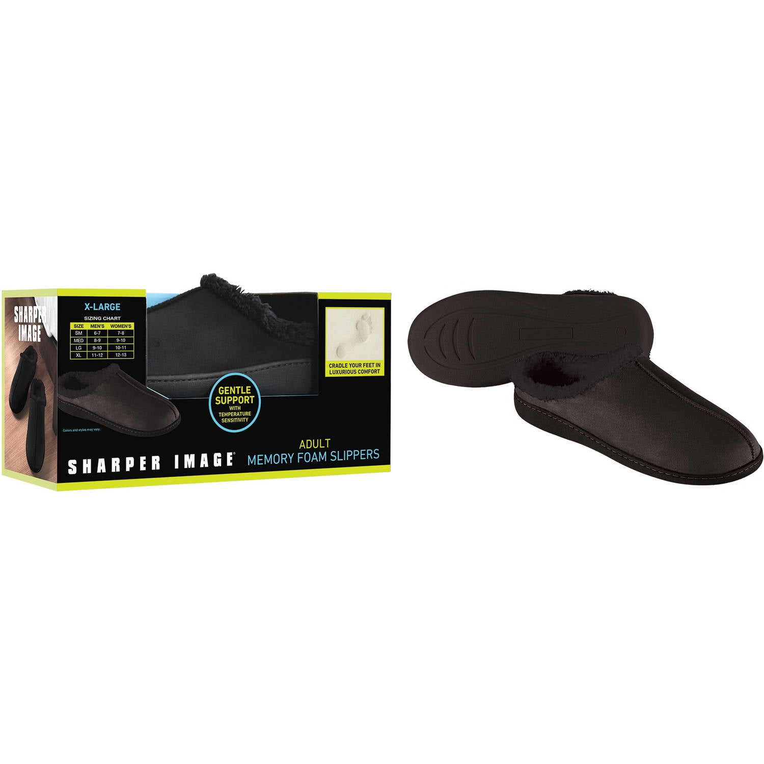 Sharper image men's hotsell memory foam slippers