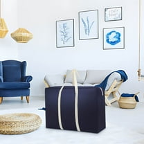 Dademeo Storage Bags for Clothes and Blankets That Zip,Space Saving under Bed Canvas Storage Containers with Reinforced Handles for Blankets Quilt Moving Wardrobe Organizer