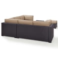 thumbnail image 6 of Afuera Living Modern 5 Piece Wicker Patio Sectional Set in Brown and Mocha, 6 of 6