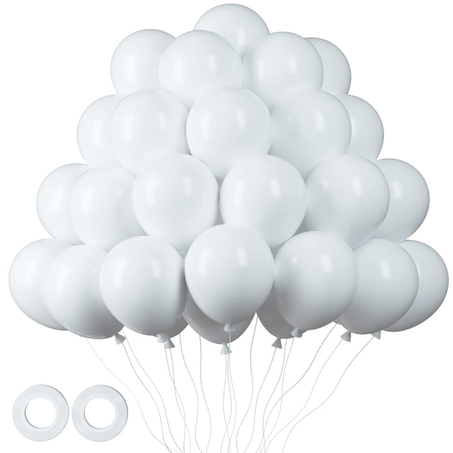 Globos de fiesta Voircoloria, 105 unidades, blancos, 30 cm, para decoración