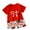 Red1, variant on Uxgjfwu Kids Outfit Sets Summer Clothing Sets Cute Pattern Print Round Neck Shirts Boys and Girls Short Sleeve Shirts Shorts 2-Piece Set