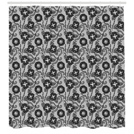 Gothic Shower Curtain Needlecraft Theme Classical Monochrome