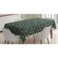 thumbnail image 1 of Brown Paisley Tablecloth, Continuous Fig Like Motifs Pattern, Rectangle Satin Table Cover Accent for Dining Room and Kitchen, 52" X 70", Redbrown Seafoam, by Ambesonne, 1 of 2