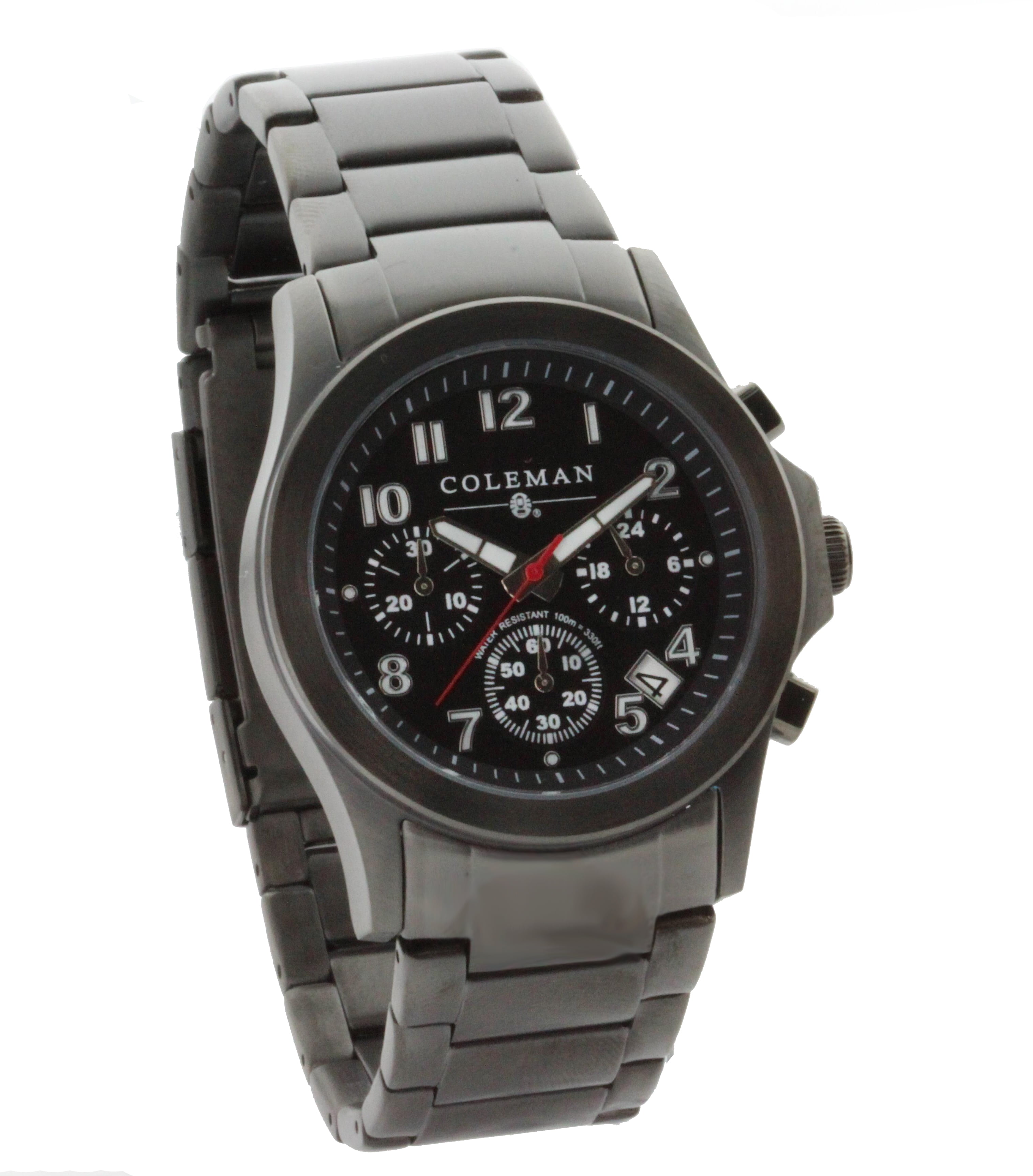 Coleman Stainless Steel Chronograph Gun Color Men
