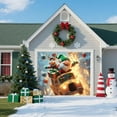 thumbnail image 2 of Christmas Garage Door Banner Decoration, 8 x 7 ft Santa's Shop Garage Door Backdrop Decor, Christmas Wall Backdrop Covers, for Outdoor and Indoor Christmas Wall Decorations B, 2 of 7