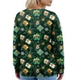 thumbnail image 4 of Women's Fashion Long Sleeve Christmas Snowman Snowflake Print Jacket Cardigan for Holiday Party and Casual Daily Wear,Army Green,XL, 4 of 5
