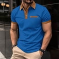 thumbnail image 2 of Playeras Negras Para Hombre Algodon Camiseta De Manga Corta Con Botones Y Bolsillo En El Pecho Con Bloques De Color Para Hombre, 2 of 5