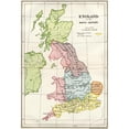 thumbnail image 1 of Posterazzi DPI1861826 Map of England In the Ninth Century From A Short History of the English People by John Richard Green Published by Macmil Poster Print, 12 x 17, 1 of 1