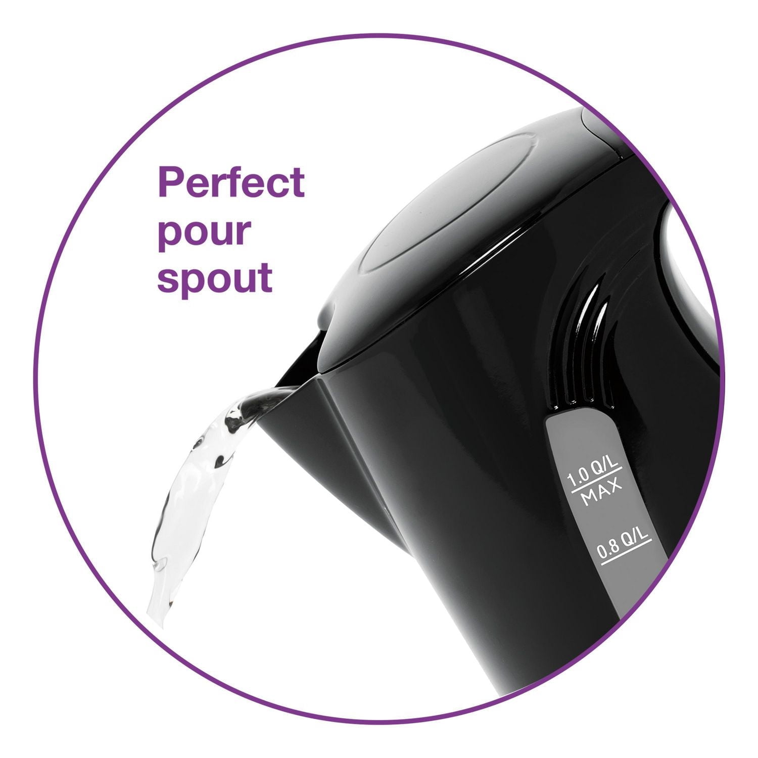 Salton Bouilloire Électrique 1,0 L/Pt, sans fil, JK1641 1,0L, Sans BPA, 1000W