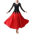thumbnail image 5 of Long Sleeve Velvet Waltz Ballroom Dance Practice Lace Dress Clothing For Competition, 5 of 8