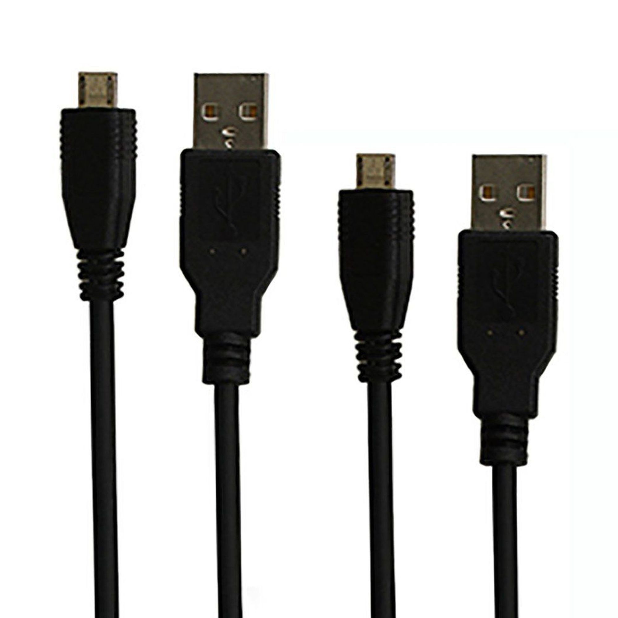 KMD 10 Feet Twin Pack USB Charging Cable for Sony PS4 Controller Black