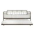 thumbnail image 5 of Castle Place Minimalist Vintage Twin Size Metal Daybed with Trundle, Brown, 5 of 5