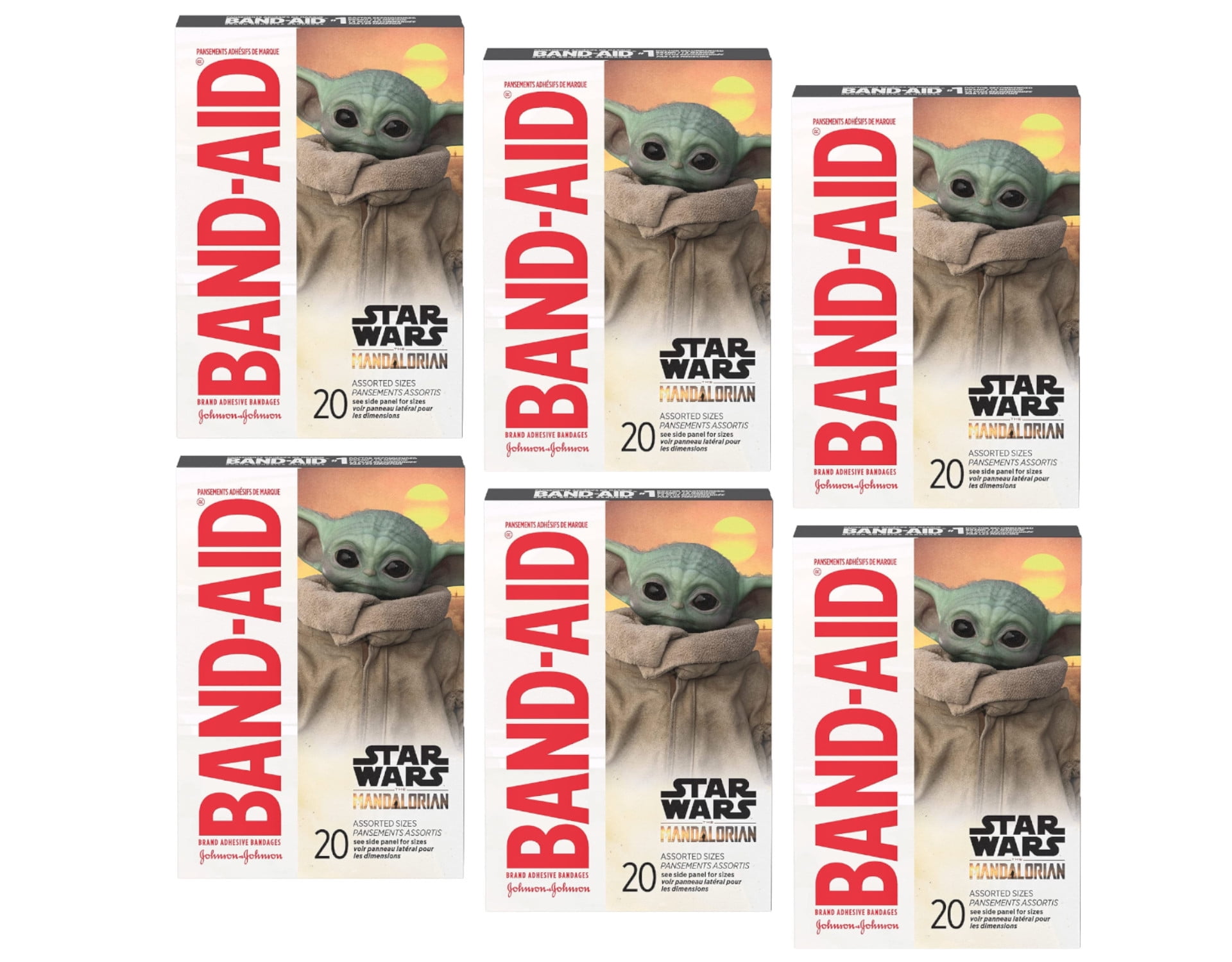 Band-Aid Brand Bandages for Kids, Star Wars The Mandalorian, 20 ct (Pack of 6)