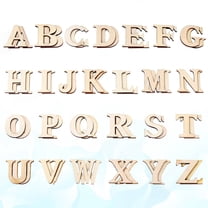 FESTFENDS Letter Ornaments English Letters Wood Color 52Pcs