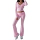 thumbnail image 3 of Conjunto Deportivo de 2 Piezas para Mujer, Camiseta de Larga, Pantalones Acampanados con Solapa, Chándal Informal, Rosa, Talla M, 3 of 8