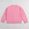 thumbnail image 4 of 140 Toddler Boys Girls Sweaters Long Sleeve Warm Kids Button Knitted Tops Basic Winter Fall Cardigans Pink Cardigan Sweater, 4 of 9