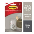 thumbnail image 3 of 3M Command Small Accent Hooks Decorative Damage Free Adhesive Plastic Brushed Nickel, 2-Pack, 3 of 10