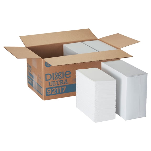 1/8-Fold Linen-Replacement Dinner Napkins, Two-Ply, 17 X 17, White