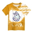 thumbnail image 4 of mgoYE Toddler Boys Girls Halloween T-Shirt Kid Pumpkin Ghost Tees Spooky Season Outfits Fall Tops|Yellow 7-8 Years, 4 of 4