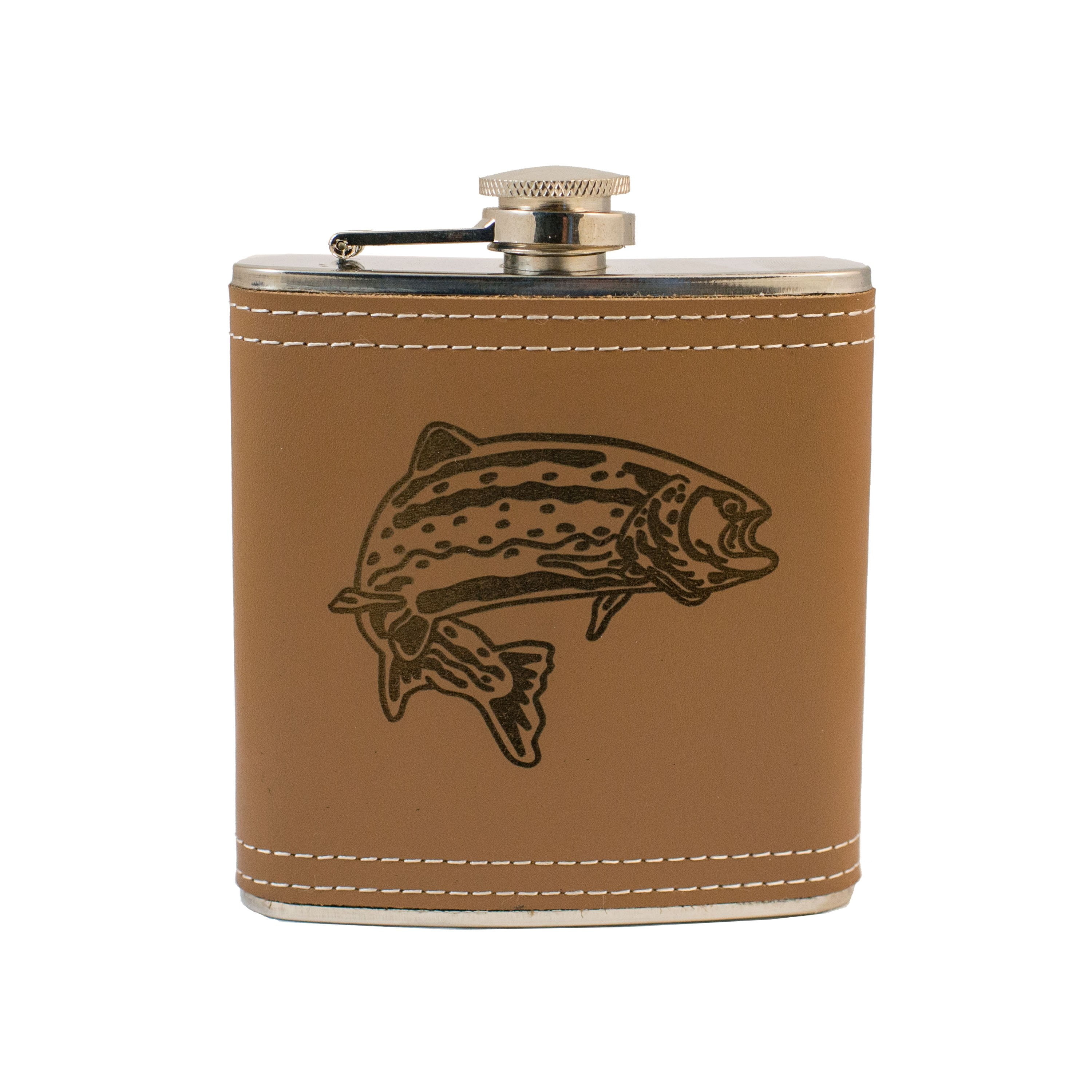 6oz Trout Leather Flask 6oz Trout Leather Flask