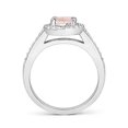thumbnail image 2 of ANGARA Natural Classic Oval 1.1 ct Morganite Halo Ring with Diamond Accents in 14K White Gold for Women | Birthday, Anniversary, Jewelry Gift for Women | Natural Morganite Ring, 2 of 11