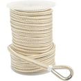 thumbnail image 3 of 3/8 Inch X 200 Feet Double Braid Nylon Anchor Line with Stainless Steel Thimble and Plastic Chuck (White/Gold), 3 of 18