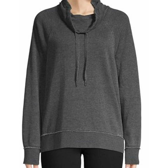 Calvin Klein Womens Performance Cowlneck Sweatshirt,Slate Heather,XX-Large