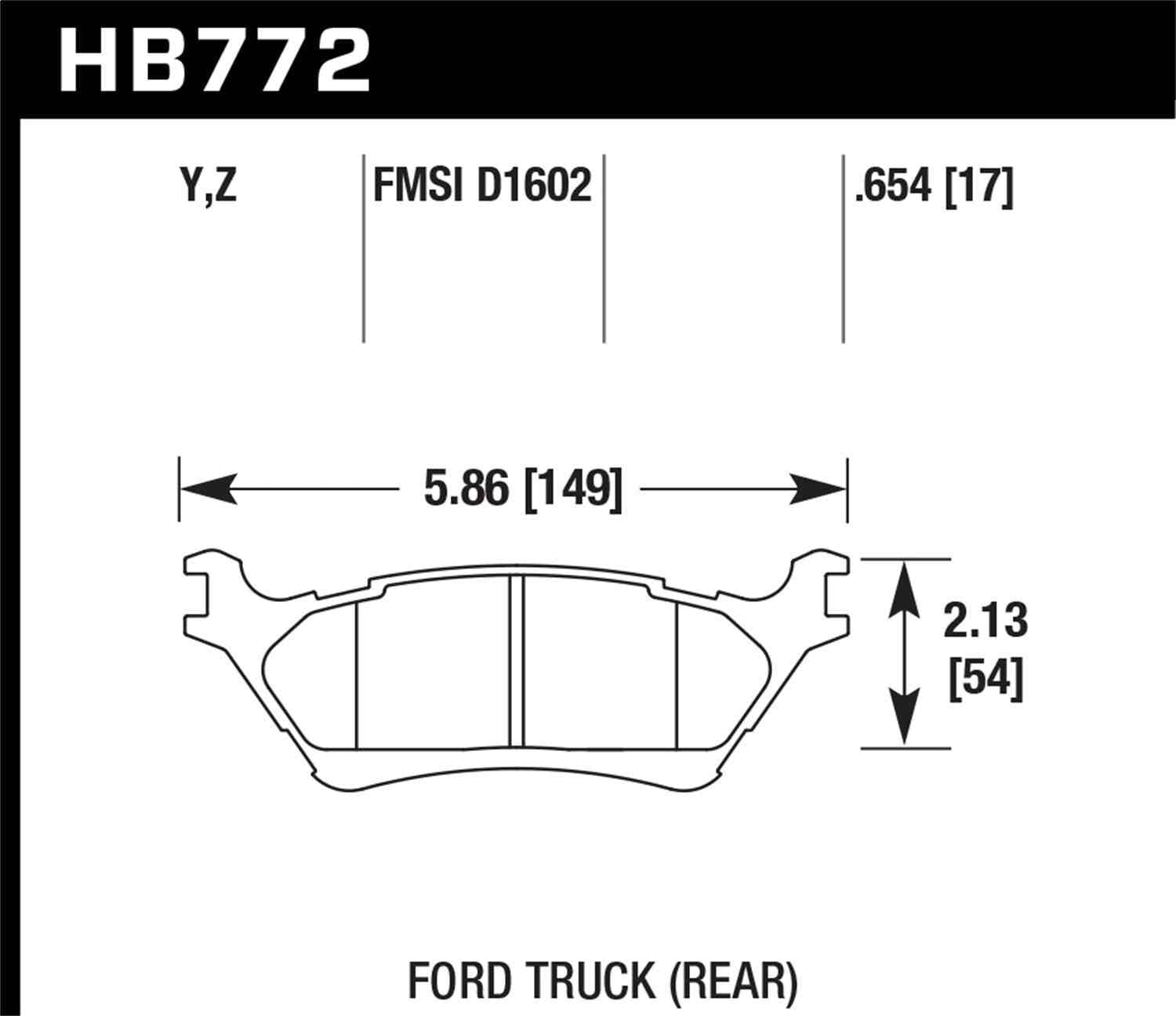 Hawk Performance HB772Y.654 LTS Disc Brake Pad