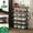 Black, variant on Collapsible Bamboo Shoe Rack, 5-Tier & 6-Tier Stackable, No Assembly Required, Foldable Space-Saving Shoe Organizer for Entryway, Closet & Indoor Use