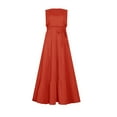 thumbnail image 4 of Birdeem Womens Spring and Summer Open Back Ruffle Solid Casual Sleeveless Straight Shoulder Dress, 4 of 9
